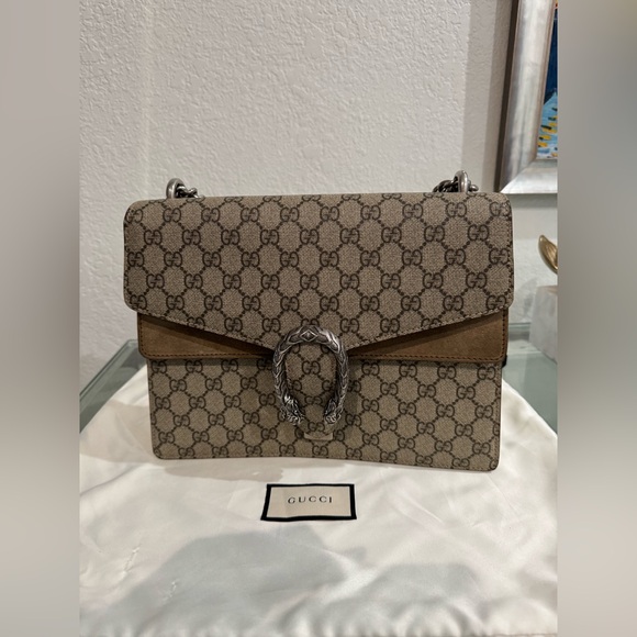 Gucci Beige and Brown Dionysus Medium GG Shoulder Bag - Picture 4 of 17